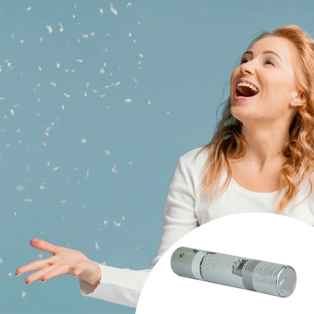 Tuba - wyrzutnia konfetti 20 cm - kolor biały