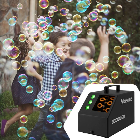 Zestaw: Wytwornica baniek z efektem LED RGB B300LED pilot Beamz+ płyn do baniek 5l