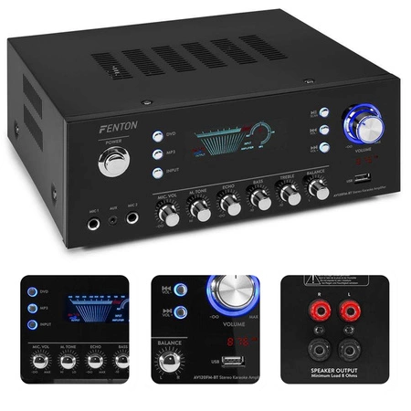 Wzmacniacz stereo Fenton AV120FM-BT 2x 60W z Bluetooth i radiem