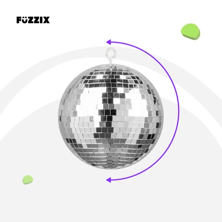 Zestaw: Kula lustrzana 20cm+ napęd bateryjny z diodami LED