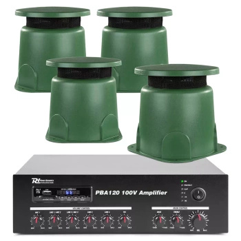 Zestaw odpornych na pogodę głośników ogrodowych 4 x 5.25" GS530 z wzmacniaczem 24V