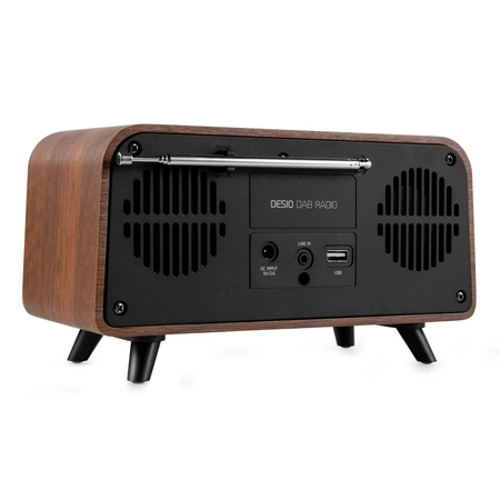 Radio DAB+ i FM w stylu retro Desio ciemne drewno Audizio