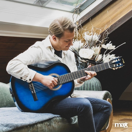 Zestaw: Gitara klasyczna 39'' SoloArt Max niebieska+ akcesoria