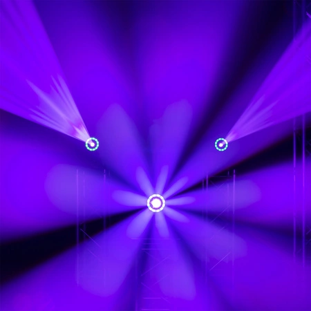 Zestaw: 4x Ruchoma głowa Cobra 100R Spot 100W z pierścieniem Beamz+ 2x case