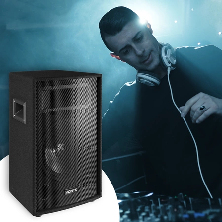 Zestaw nagłośnieniowy DJ 1200W 2x kolumna 12'' wzmacniacz statywy