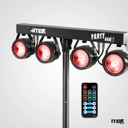 Zestaw oświetleniowy MAX Partybar11 - 4x 20W COB Par + statyw