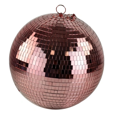 Zestaw: Kula lustrzana 20cm różowo- złota+ pinspot LED