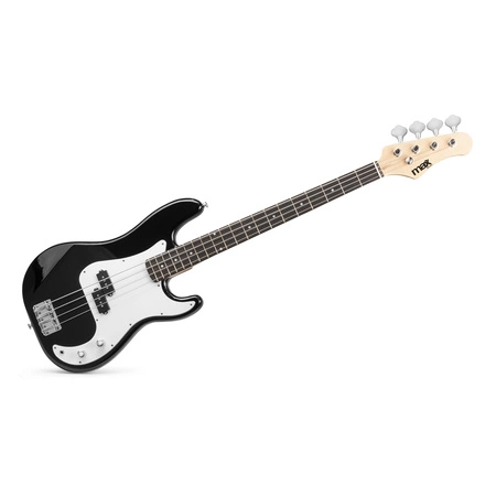 Zestaw: Gitara elektryczna basowa czarna GigKit wzmacniacz akcesoria