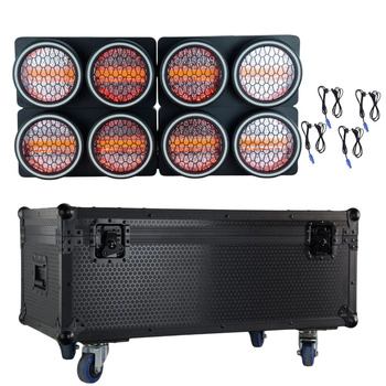 Zestaw: 4x reflektor retro LED RGB COB Lucendi R2 + Case
