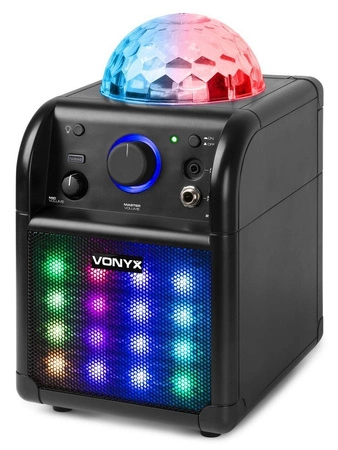 Głośnik bluetooth karaoke czarny z efektem LED SBS50B