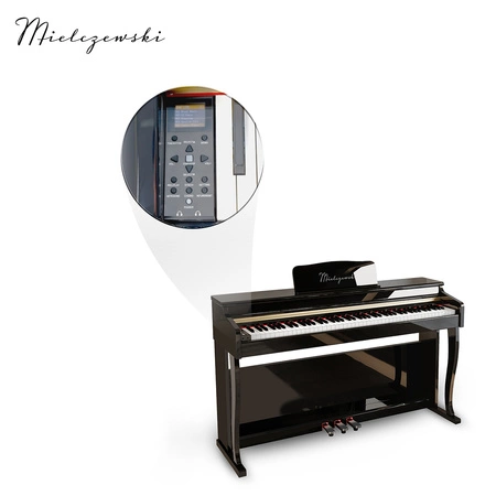 Pianino cyfrowe PRELUDE ważone z mechanizmem młoteczkowym czarne połysk Mielczewski