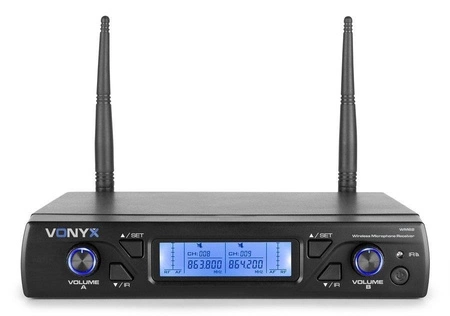 Zestaw mikrofonowy bezprzewodowy 2x mikrofon UHF Vonyx WM62