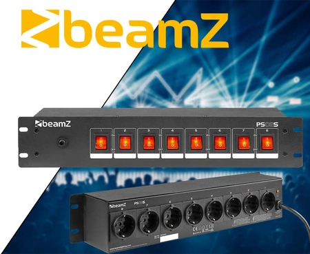 Listwa panel przełącznikowy BeamZ PS08S DJ - 8-kanałowy- Schuko