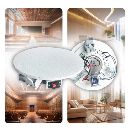Głośnik sufitowy bezramkowy 6'' 10W/100V AB115FL Audioport