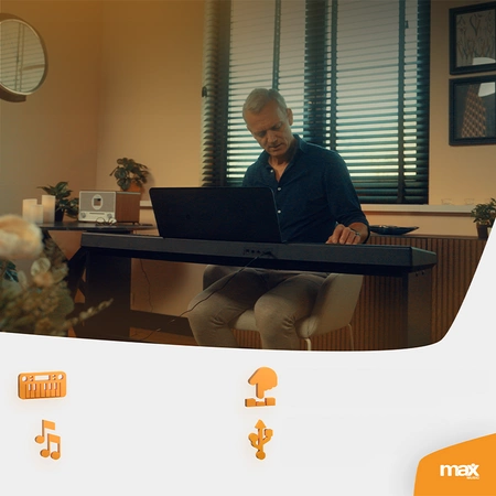 Zestaw: Pianino cyfrowe ważone pełnowymiarowe 88-klawiszowe RhapsodyDP88P Max + statyw+ ławka