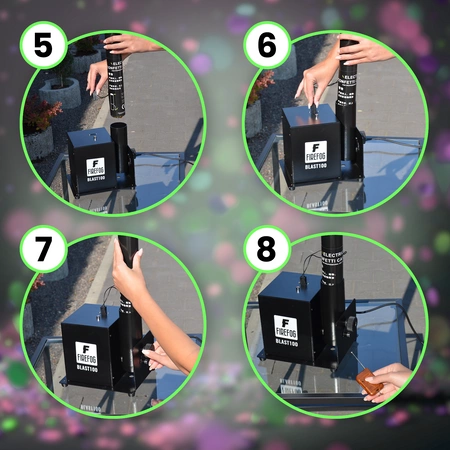 Pojedyncza elektryczna wyrzutnia konfetti DMX pilot BLAST100 Firefog