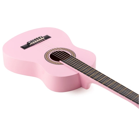 Gitara klasyczna 1/4 dla dziecka różowa SoloArt Max+ akcesoria