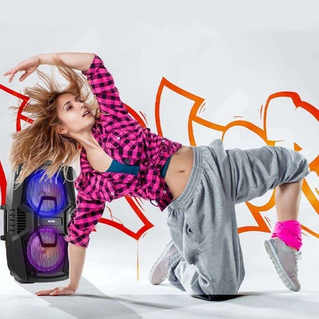 Głośnik mobilny Fenton 2x 10" FT210LED, zestaw karaoke z Bluetooth - 700W