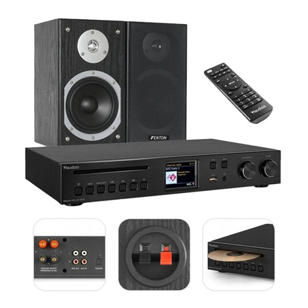 Radio internetowe Brescia DAB+ FM CD BT Audizio+ 2szt kolumn pasywnych+ okablowanie