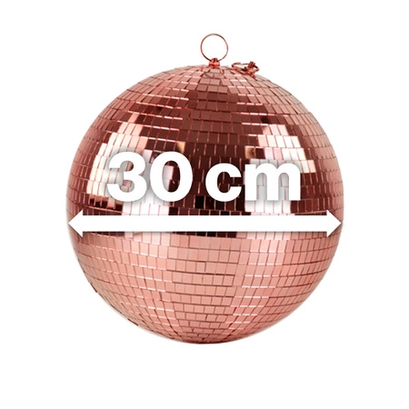 Zestaw: Kula lustrzana 30cm różowo- złota+ napęd sieciowy+ reflektor pinspot LED