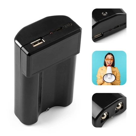 Vonyx MEG120 – Kompletny zestaw megafonu z torbą transportową i 2 akumulatorami litowo-jonowymi – beżowy megafon – 120W