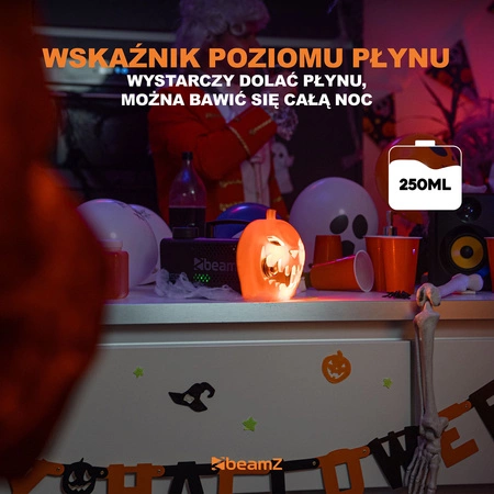 Zestaw Imprezowy: Maszyna do dymu LED z głową dyni na imprezy tematyczne + płyn do dymu 5l