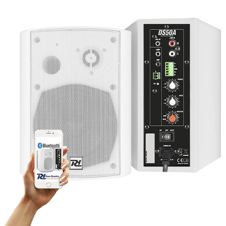 Kompletny nagłośnieniowy zestaw multimedialny 100W BT 2szt DS50AW biały Power Dynamics