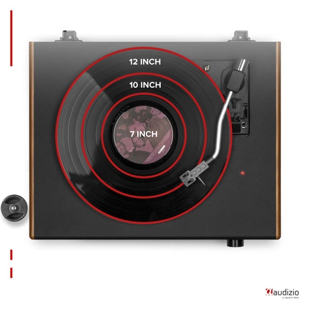 Gramofon z głośnikami RP335 Vintage brązowy Audizio