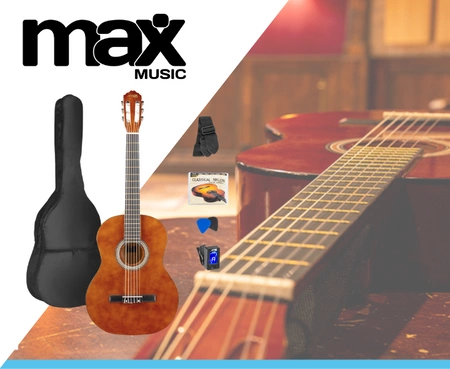 Zestaw: Gitara klasyczna 39'' SoloArt Max brązowa+ akcesoria