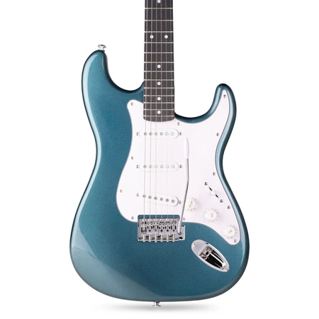 Zestaw: Gitara elektryczna GigKit Max niebieska + wzmacniacz akcesoria