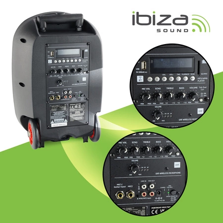 Kolumna mobilna Ibiza PORT8UHF-MKII-TWS