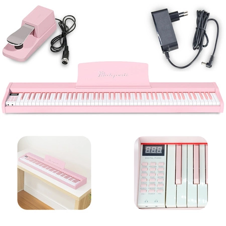 Pianino cyfrowe dynamiczne TIENTO różowe Mielczewski