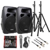 Zestaw mobilny DJ: 2x Kolumna aktywna 12'' 600W+ mikser + statywy+ mikrofon+ okablowanie