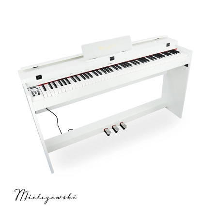 Pianino cyfrowe ze statywem 88 dynamicznych klawiszy ETIUDA białe Mielczewski