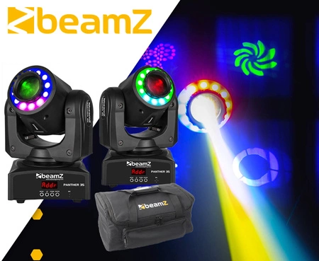 Zestaw: 2x Głowa ruchoma Panther 35 LED SPOT + case