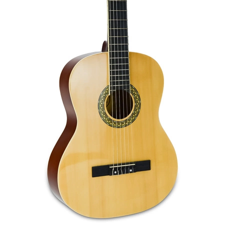 Zestaw: Gitara klasyczna naturalna 4/4 39" Golden Guitar+ pokrowiec tuner struny kostki