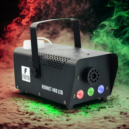 Zestaw imprezowy: Wytwornica dymu z efektem LED RGB 400 W 2 piloty + płyn do dymu 1 l + półkula dyskotekowa