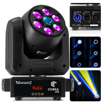 Głowa ruchoma Cobra 160 Spot 100W z 6x 10W B-Eye Beamz