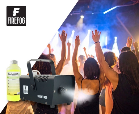 Zestaw: Wytwornica dymu 400W Hornet400 pilot przewodowy/ Firefog + płyn1l