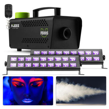 Zestaw imprezowy: Wytwornica dymu 500W pilot+ płyn gratis+ 2x belka ultrafiolet