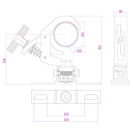 Zacisk spustowy BC50B-75M Czarny Beamz