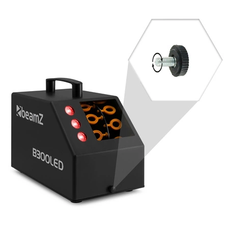 Zestaw: Wytwornica baniek z efektem LED RGB B300LED pilot Beamz+ płyn do baniek 1l