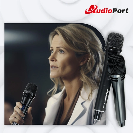 Zestaw mikrofonów bezprzewodowych doręcznych UHF+ stacja Audioport SU-750HH