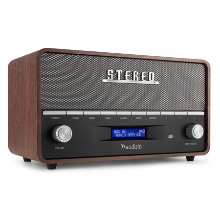 Przenośne radio stereo z budzikiem Audizio Corno DAB+ FM BT szary