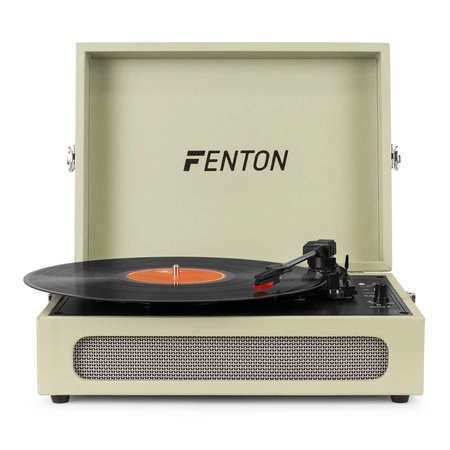 Gramofon w walizce RP118C Fenton wejście/wyjście BT zielony