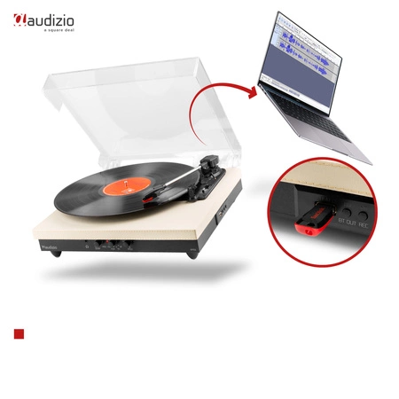 Gramofon RP113C Audizio wejście/wyjście BT kremowy