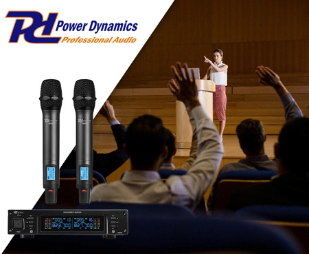 Zestaw mikrofonowy 2x 80 kanałowy UHF PD220 Power Dynamics