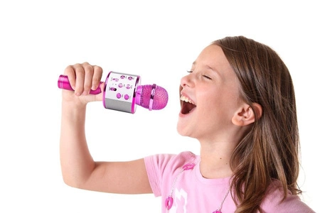 Mikrofon karaoke z głośnikami BT MP3 MAX KM01 różowy