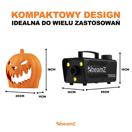 Zestaw Imprezowy: Maszyna do dymu LED z głową dyni na imprezy tematyczne + płyn do dymu 5l