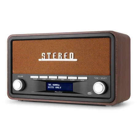 Przenośne radio Audizio Foggia stereo z budzikiem DAB+ FM- 50W - brązowy